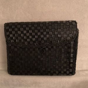 Black beaded evening bag